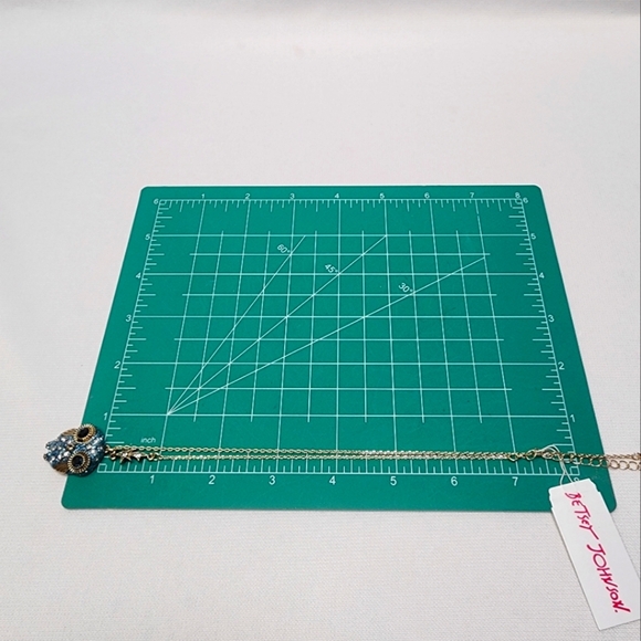 Betsey Johhson Owl Pendant With Blue Rhinestones - Picture 8 of 12